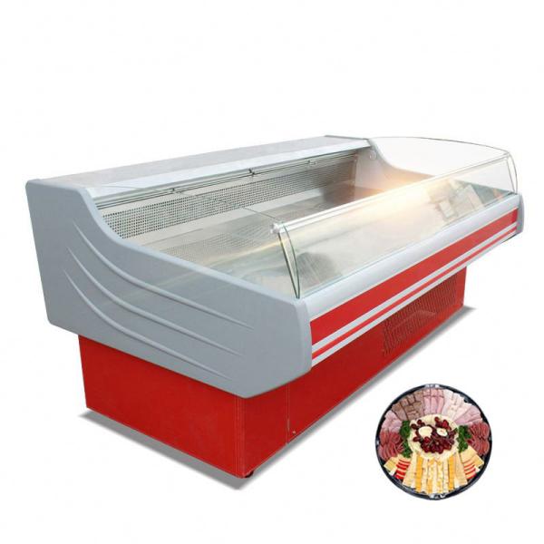 60hz Deli Display Refrigerator Curved Bakery Glass Meat Frozen Food Display Showcase