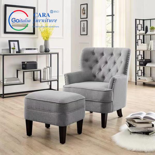 ODM Wood Leg Double Seat Fabric Home Living Room Small Sofa Furniture Grey Sofa Set With Armrest