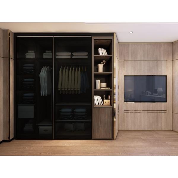 Минималист Диагональный разрез Телевизор Стенный детский гардероб Деревянный зерно Нержавеющая сталь