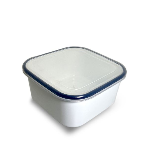 Double Coating Enamel Salad Bowls Enamel 3PCS Square Shape Container Leak Proof