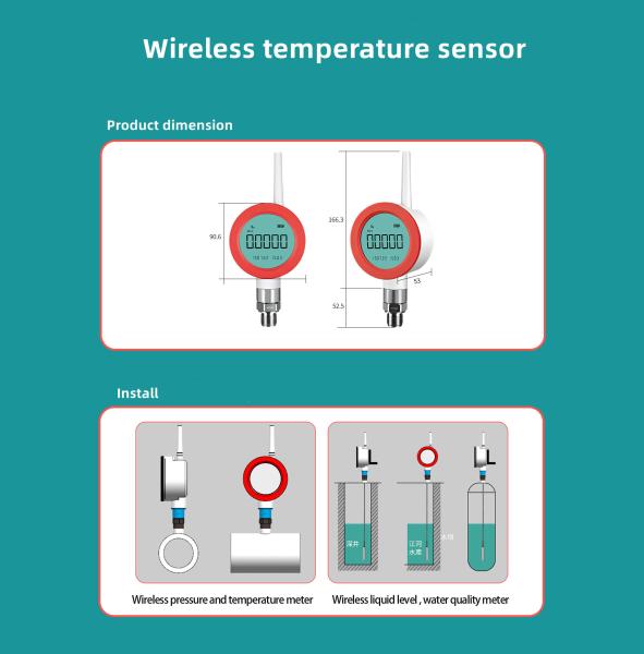 MQTT Wireless Temperature Sensor LoRA 4G Smart Digital Temperature Transmitter 0-600 Degree