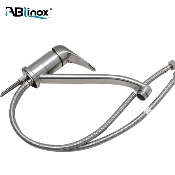 SS 304 316 Stainless Steel Faucets Single Handle No Lead for Kitchen Sink