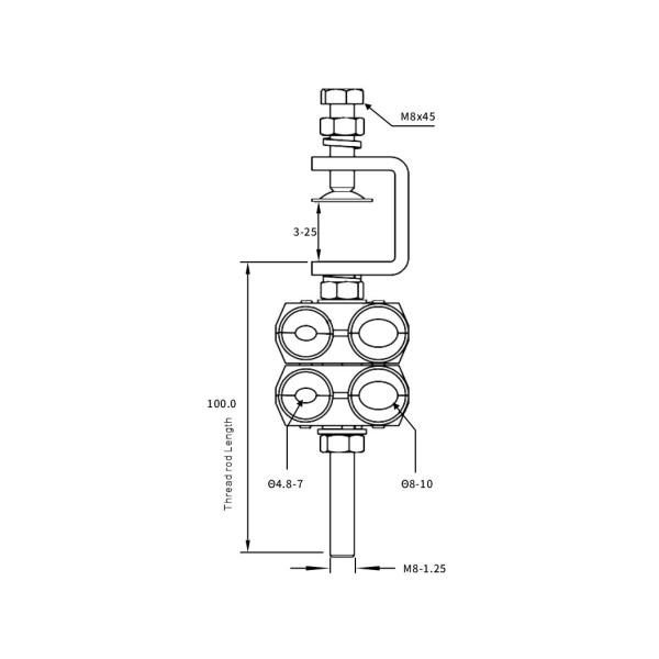 Robust Outdoor Use Feeder Cable Clamp 4 Way