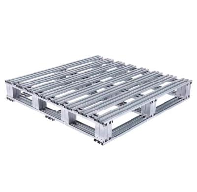Rectangular Shape Metal Stacking Loaded Pallets 30 Lbs Weight 4 Way Forklift