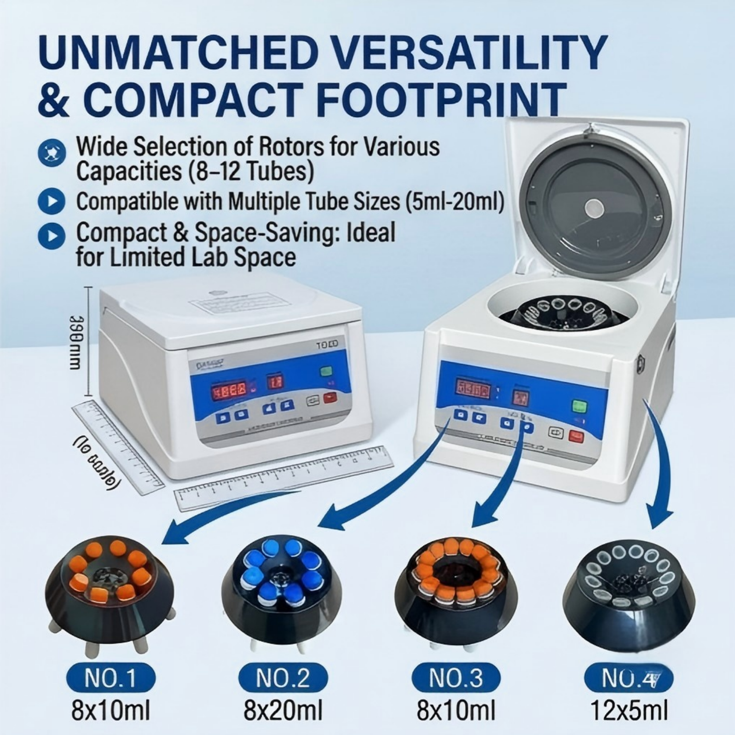 TD4D Professional 4000rpm Laboratory Benchtop Centrifuge with Brushless Motor and Digital Display