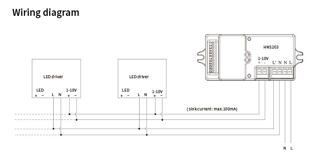 Отключенный головной датчик движения переменного тока DIP HNS205 1-10v Приглушение