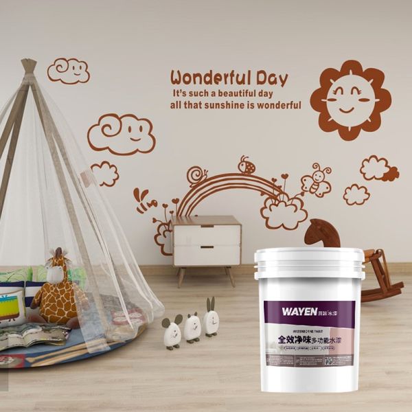 W-8200 Negative Ion Oxygen Bar Children's Wall Paint Waterproof Dustproof Eco-Friendly Coating for Nursery Children's Room Walls