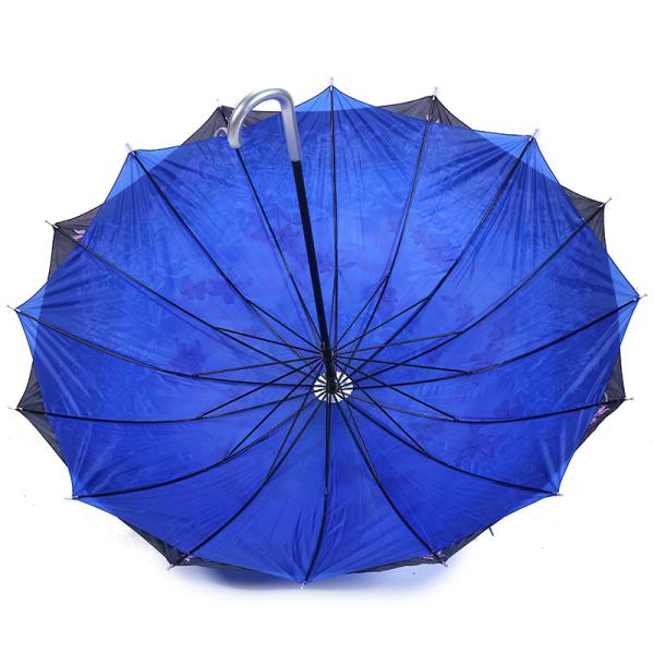 Minimalism Style 16K 23inch Double Layer Straight Umbrella for All in 1 Functionality