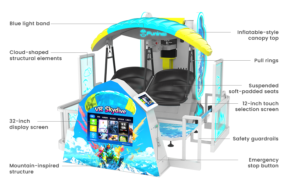 Virtual Reality Flight Simulator Amusement Park Rides Double Seats VR Flying Game Machine
