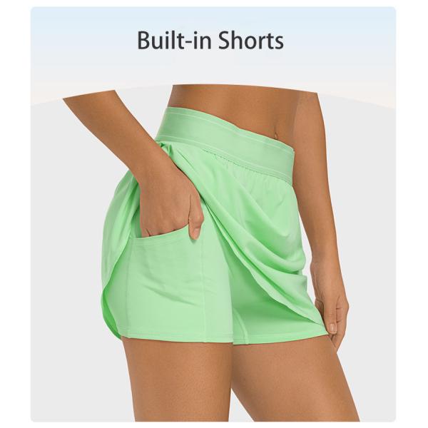 Women's Athletic Golf Tennis Skorts Skirts with Pockets Built-in Shorts