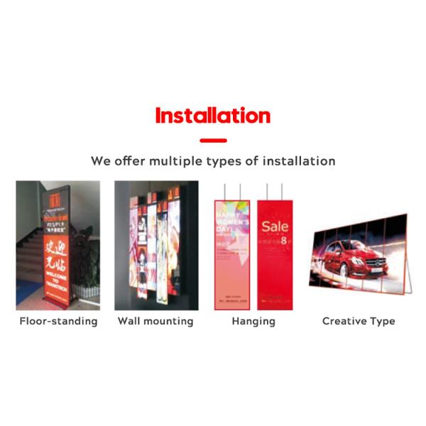 3 в 1 SMD2121 Tube Chip Color LED Poster Screen с полноэкранным дисплеем и Wifi Control 65 дюймов