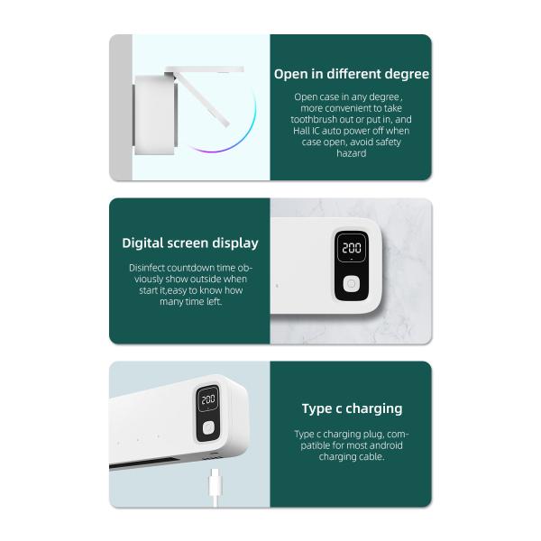 2000mah Batería de la Brasa de Dientes UV Sanitizer Casilla Con 5 Posiciones de la Brosa de Dientes