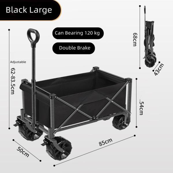 Lightweight 4 Wheels Military Camping Gear Wagon Cart 600D Oxford