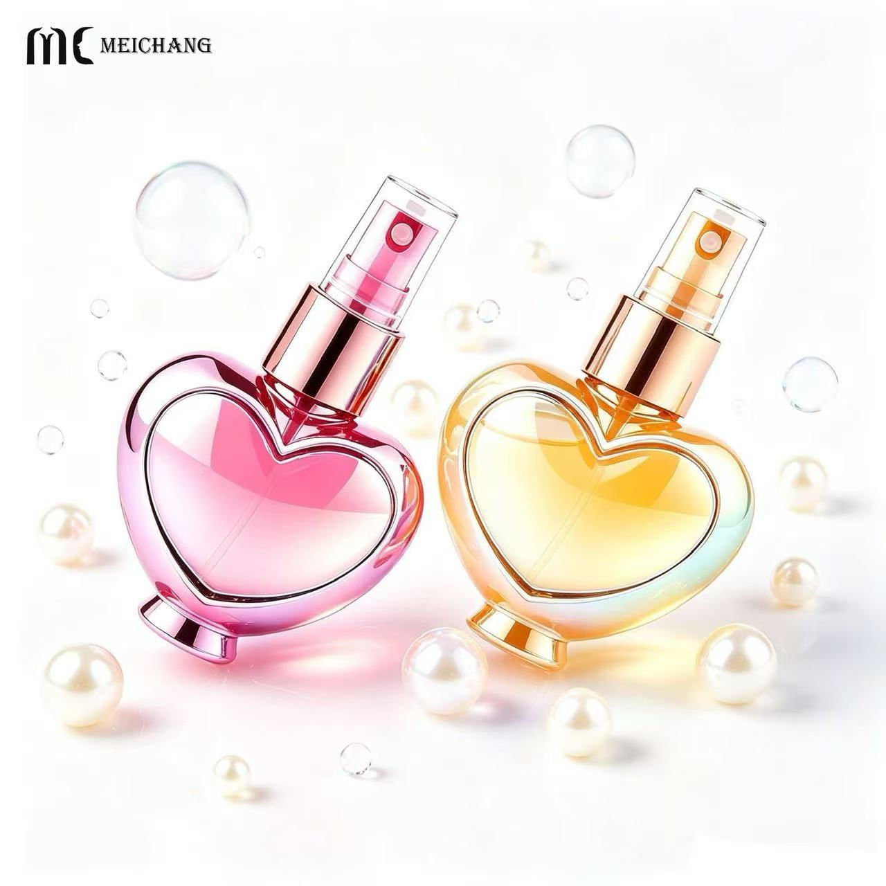 25ml, 50ml, 80ml and 120ml Heart-Shaped Electroplated PET Fine Mist Spray Bottle (MC-449)