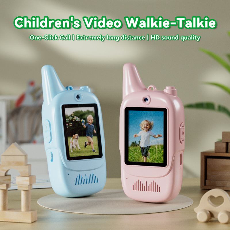 Newest Portable Children Walkie Talkie for Kids 2 Pack in Set With  2 Inch IPS Screen Video Intercom As Birthday Christmas Gifts