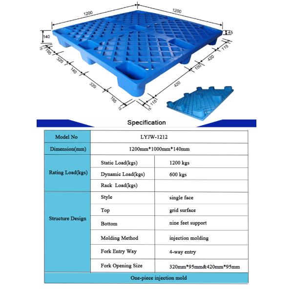 Warehouse Heavy Duty Plastic Pallet 1200 X 1200 Plastic Euro Pallet