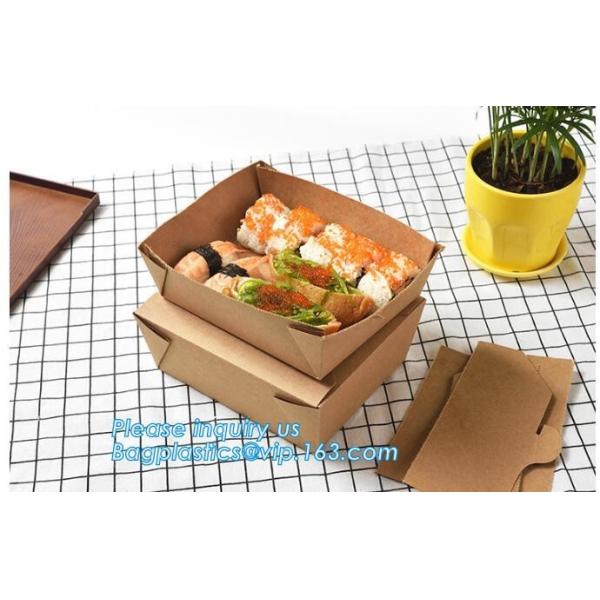 Kraft Paper Lunch Box Disposable Salad Box Food takeaway Packaging Box,supply brown kraft paper lunch box with clear win