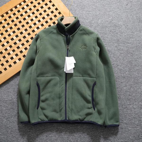 Embroidered polar fleece Unisex thickened warm stand collar men's jacket coat knitted