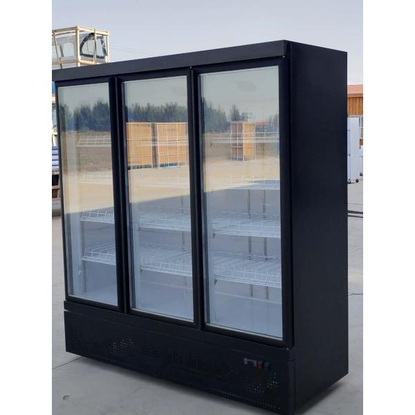 Air Cooled Black Wine Cabinet Fridge Freezer Glass Heated Glass Door