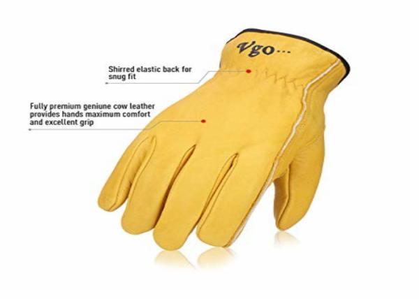 Men'S Winter Genuine Leather Driving Gloves Wear Resistant Straight Thumb