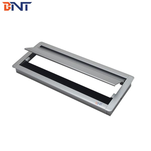 aluminum alloy office desk wire cable grommet box /white rectangle table top hole flip cover cable management box with b