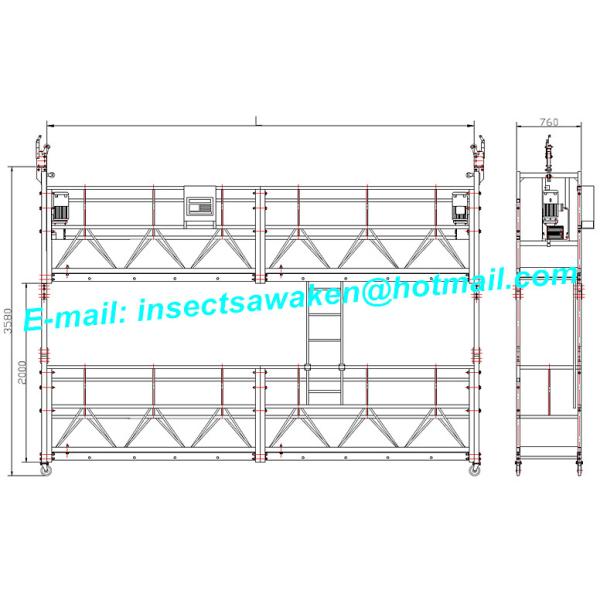 Hanging Scaffold Wind Tower Production Line , Aluminum Steel Suspended Working Platform