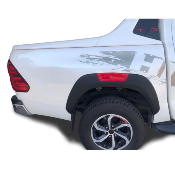 Black 4X4 Concave Rivet ABS Fender Flares For Toyota Hilux Revo 2019 2021