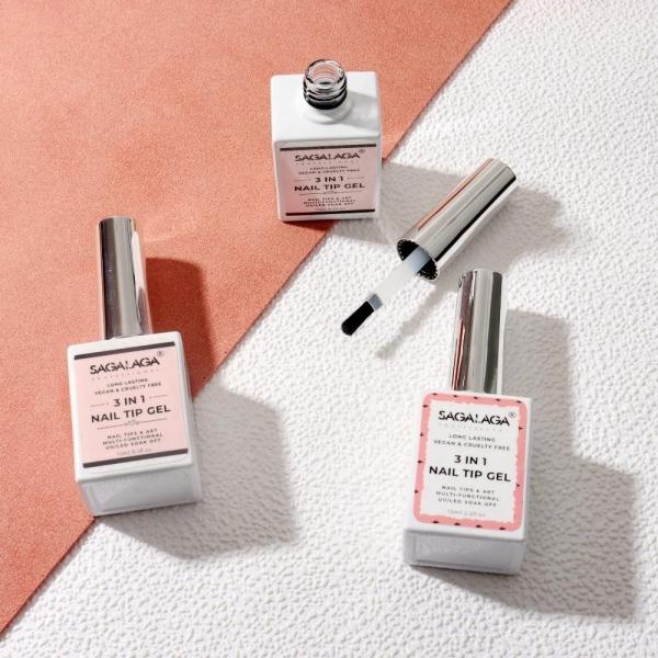 SAGALAGA Customized Soft Nail Gel Glue Soft Gel Nail Extension Tips Glue Nail Glue Gel