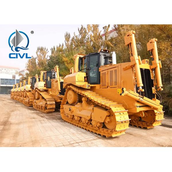 SD08 Shantui Hydraulic Bulldozer Sd08 Mini Bulldozer Cummins Engine, ROPS Cabin Front Blade, Rear Ripper Yellow Color