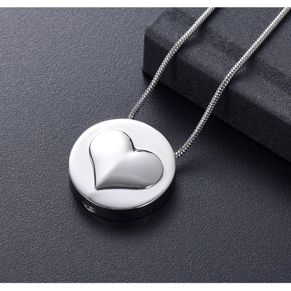 Stainless Steel Love Heart Keepsake Ashes Pendant for Human and Pet Cremation Jewelry