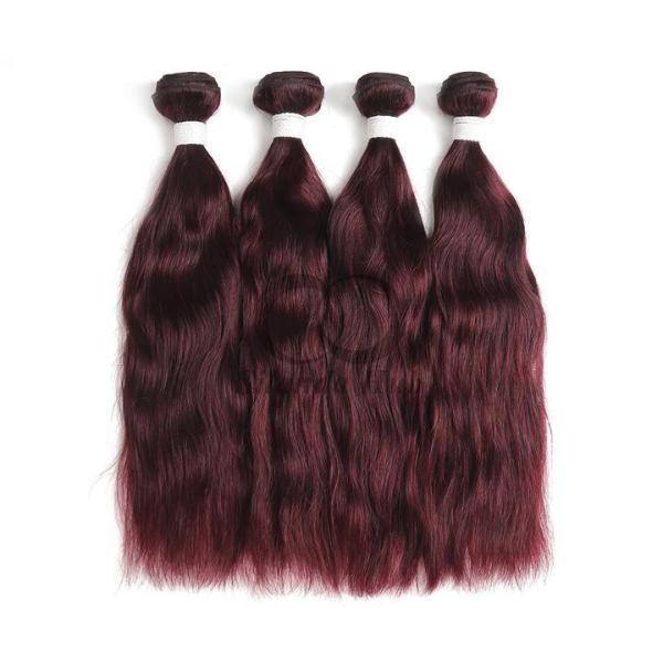 #99J Dark Wine Natural Wave Remy Human Hair Bundles Sew In Weave Bundles Brazilian Bundle Deals