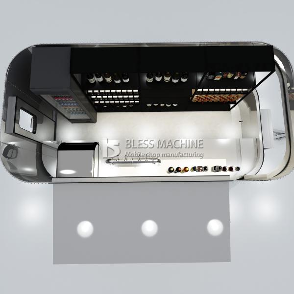 2022 Electric Mobile Wine Cocktail Drink Bar Van Customized Length Stainless Steel Trailer