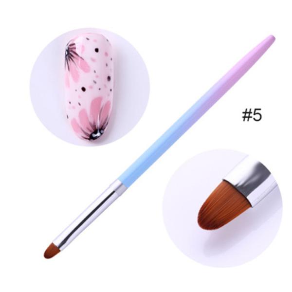 Metal Gradient Nail Gel Brush Nylon Hair Flat UV Nail Pen Non Deformation