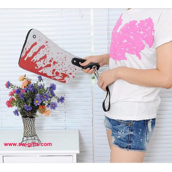 Fashion Designer Clutch Women Clutch PU Creative Rock Punk Blood Kitchen Knife Handbags