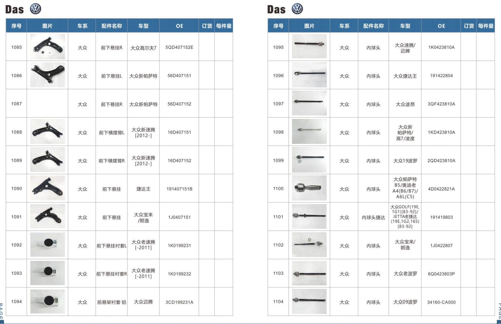 Volkswagen Auto Parts
