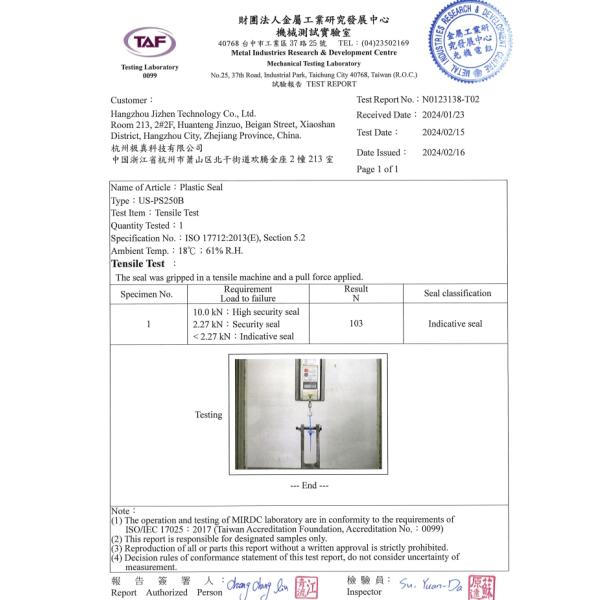 250mm Length Plastic Security Seals with  Pull Tight Sealing for Security