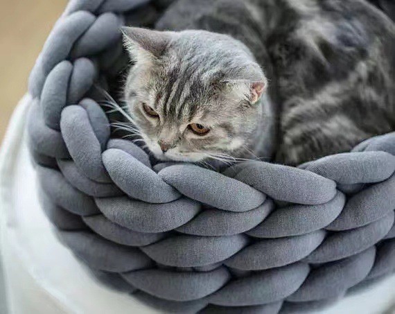 Грубая рука шерстей - сплетенная кровать щенка ткани Washable DIY гнезда кота любимца руки машины грубая