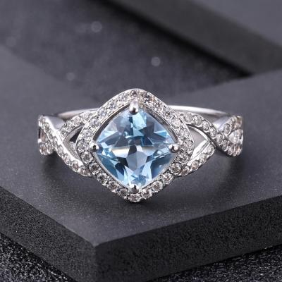 Laboratório Diamond Jewelry Lab Created Blue Diamond Engagement Rings do coxim