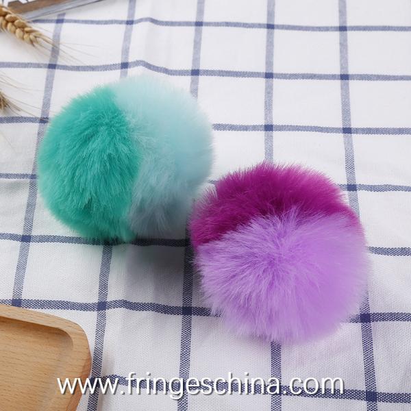 Wholesale Colorful Fake Rabbit Fur DIY Multicolored Pom Pom Ball For Handbag Costume Christmas Decoration