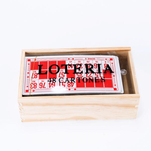 Natural Wood La Loteria Cards Game Toy For Unisex 90pcs Coin 48pcs Cards