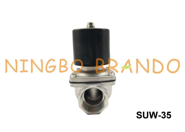 1 1/4 tipo diafragma de aço inoxidável AC220V DC24V de 2S350-35 SUW-35 NC Uni-D do corpo NBR da válvula de solenoide