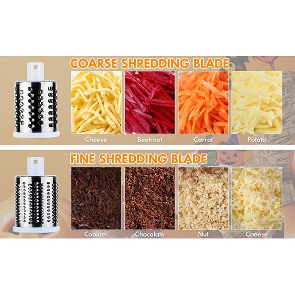 3 Drum Blades Stocked Rotary Cheese Grater for Manual Vegetable Slicer and Walnuts Grinder