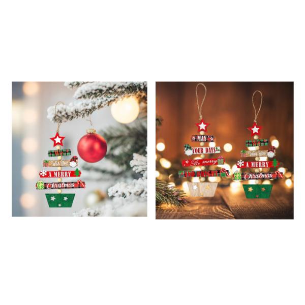 Christmas Festival Tree Wooden Decorative Hang Tag