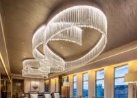 Custom Big Luxury Hotel Project Banquet Hall Restaurant Lobby Crystal Rod Led Ceiling Chandelier