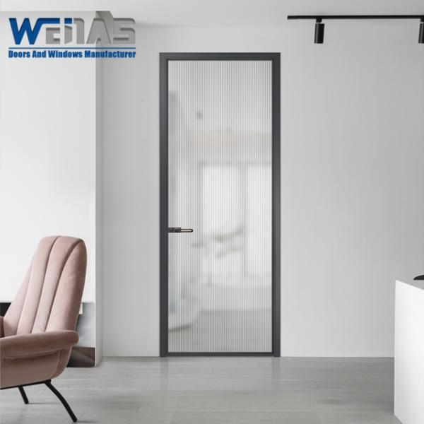 Modern Interior Toilet Bathroom Casement Glass Door with Aluminum Framed