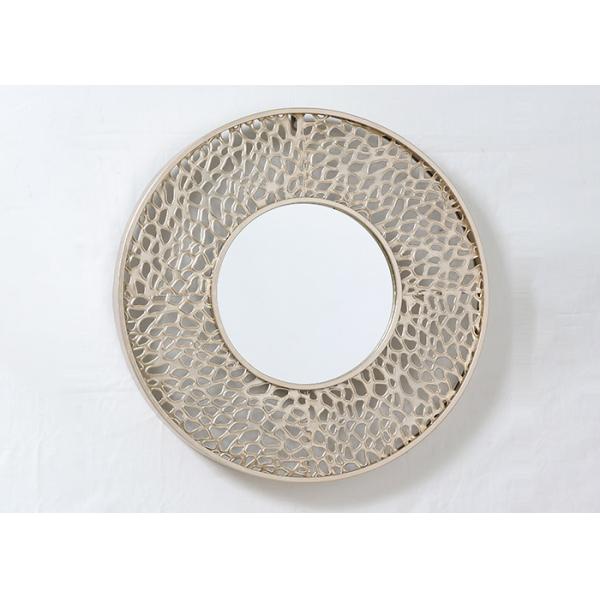 Round Rose Gold Painting Metal Wall Art Mirror