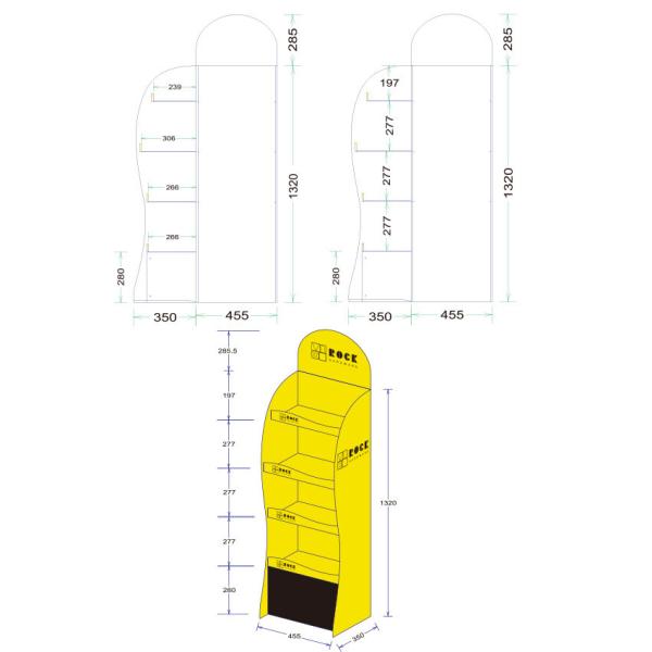 Cardboard Cosmetic Display Commercial Sectional Display Furniture with Folding Design