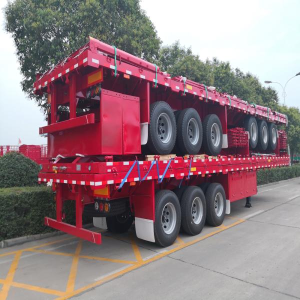 FUWA or BPW Axle Truck Trailer CIMC HUAJUN Fence Flatbed Semi Trailer with Design