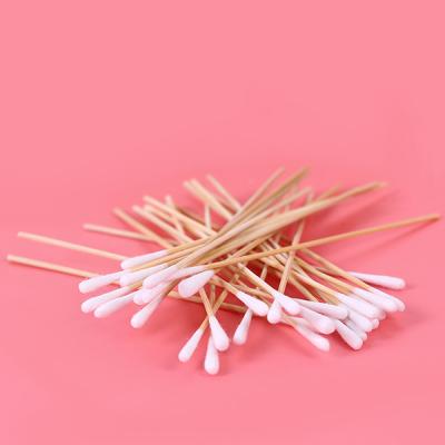 Beauty Cotton Ear Cleaning Swabs , Wood Stick Cotton Swabs Sterile Soft