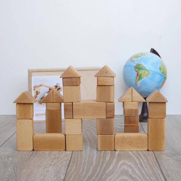 No Deformation Wooden Log Truck Toy , Children Teaching Montessori Wooden Blocks